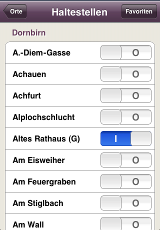 Haltestelle vormerken